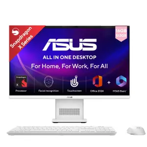 ASUS All-in-One PC VM441QA-TWAP001WS – Qualcomm Snapdragon X, 16GB LPDDR5, 512GB SSD, 23.8" FHD Touch AIO