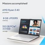 ASUS Vivobook Go 15 E1504FA-IN5293WS Laptop – AMD Ryzen 5 40, 8GB DDR5 RAM, 512GB SSD, 15.6-inch FHD Display, Windows 11 Home, Cool Silver Laptop