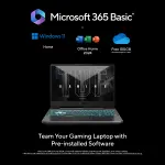 ASUS TUF Gaming A15 FA506NCG-HN448WS Laptop, AMD Ryzen 7 155, NVIDIA GeForce RTX 3050 4GB, 16GB DDR5 RAM, 1TB PCIe 4.0 SSD, 15.6-inch FHD 144Hz Display, Windows 11