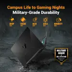 ASUS TUF Gaming A15 FA506NCG-HN448WS Laptop, AMD Ryzen 7 155, NVIDIA GeForce RTX 3050 4GB, 16GB DDR5 RAM, 1TB PCIe 4.0 SSD, 15.6-inch FHD 144Hz Display, Windows 11