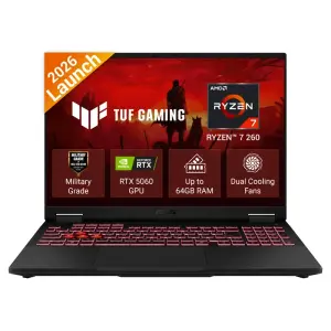 ASUS TUF Gaming A16 FA608UMI-TU288WS Laptop, AMD Ryzen 7 260, NVIDIA GeForce RTX 5060 8GB, 16GB DDR5 RAM, 512GB SSD, 16-inch FHD+ 144Hz Display, Windows 11 Home Laptop