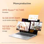 ASUS Vivobook 16 M1607GA-MB029WS Laptop – AMD Ryzen AI 7 445, 16GB DDR5 RAM, 512GB PCIe 4.0 SSD, 16-inch WUXGA Display, Windows 11 Home, Cool Silver Laptop