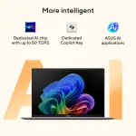 ASUS Vivobook 16 M1607GA-MB029WS Laptop – AMD Ryzen AI 7 445, 16GB DDR5 RAM, 512GB PCIe 4.0 SSD, 16-inch WUXGA Display, Windows 11 Home, Cool Silver Laptop