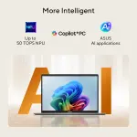 ASUS Vivobook S16 M3607GA-SH050WS Laptop – AMD Ryzen AI 7 445, 16GB DDR5 RAM, 1TB SSD, 16-inch OLED WUXGA Display, Windows 11 Home, Cool Silver