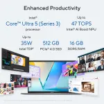 ASUS Vivobook S 14 S3407AA-SF059WS Laptop – Intel Core Ultra 5 325, 16GB DDR5 RAM, 512GB SSD, 14-inch OLED WUXGA Display, Windows 11 Home, Cool Silver