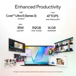 ASUS Vivobook S 16 S3607AA-SH086WS Laptop – Intel Core Ultra 5 325, 16GB DDR5 RAM, 512GB SSD, 16-inch OLED WUXGA Display, Windows 11 Home, Matte Gray