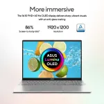 ASUS Vivobook S 16 S3607AA-SH087WS Laptop – Intel Core Ultra 5 325, 16GB DDR5 RAM, 512GB SSD, 16-inch OLED WUXGA Display, Windows 11 Home, Cool Silver Laptop