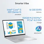 ASUS Vivobook 15 X1504MA-BQ125WS Laptop, Intel Core Processor, 15.6-inch FHD Display, Lightweight Student Laptop