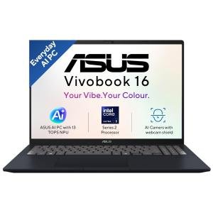 ASUS Vivobook 16 X1607CA-MB349WS Laptop – Intel Core Ultra 5 225H, 16GB DDR5 RAM, 512GB PCIe 4.0 SSD, 16-inch WUXGA Display, Windows 11 Home, Quiet Blue Laptop