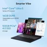 ASUS Vivobook 16 X1607CA-MB349WS Laptop – Intel Core Ultra 5 225H, 16GB DDR5 RAM, 512GB PCIe 4.0 SSD, 16-inch WUXGA Display, Windows 11 Home, Quiet Blue Laptop