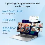 ASUS Vivobook 16 X1607CA-MB350WS Laptop – Intel Core Ultra 5 225H, 16GB DDR5 RAM, 512GB PCIe 4.0 SSD, 16-inch WUXGA Display, Windows 11 Home, Cool Silver Laptop