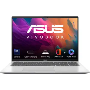 ASUS Vivobook 16 X1607CA-MB350WS Laptop – Intel Core Ultra 5 225H, 16GB DDR5 RAM, 512GB PCIe 4.0 SSD, 16-inch WUXGA Display, Windows 11 Home, Cool Silver Laptop