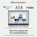 ASUS Zenbook 14 UX3405CA-QL1507WS Laptop, Intel Core Ultra 5 225H, 16GB LPDDR5 RAM, 512GB PCIe 4.0 SSD, 14-inch OLED Touchscreen, Windows 11 Home, Foggy Silver Laptop