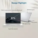ASUS Zenbook 14 UX3405CA-QL1507WS Laptop, Intel Core Ultra 5 225H, 16GB LPDDR5 RAM, 512GB PCIe 4.0 SSD, 14-inch OLED Touchscreen, Windows 11 Home, Foggy Silver Laptop