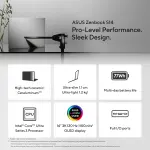 ASUS Zenbook UX5406AA-SU188WS Laptop, Intel Core Ultra 9 386H, 32GB LPDDR5X RAM, 1TB PCIe 4.0 SSD, 14-inch OLED Touchscreen, 120Hz Display, Windows 11 Home, Antrim Gray