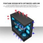 ANT Esports Crystal X7 ARGB Mid Tower Cabinet – Panoramic Tempered Glass, 7 Pre-Installed Fans, USB Type-C