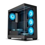 ANT Esports Crystal X7 ARGB Mid Tower Cabinet – Panoramic Tempered Glass, 7 Pre-Installed Fans, USB Type-C