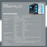 ANT Esports Crystal X7 ARGB Mid Tower Cabinet – Panoramic Tempered Glass, 7 Pre-Installed Fans, USB Type-C