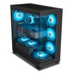ANT Esports Crystal X7 ARGB Mid Tower Cabinet – Panoramic Tempered Glass, 7 Pre-Installed Fans, USB Type-C