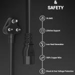 Standard 3-Pin AC Power Cable for Desktop SMPS (1.5 Meter)